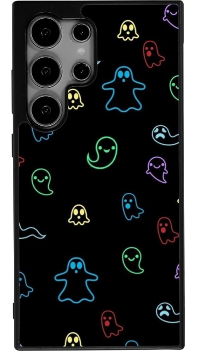 Coque Samsung Galaxy S24 Ultra - Silicone rigide noir Halloween 2024 colorful ghosts