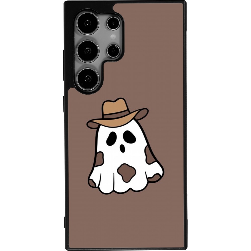 Samsung Galaxy S24 Ultra Case Hülle - Silikon schwarz Halloween 2024 cowboy ghost