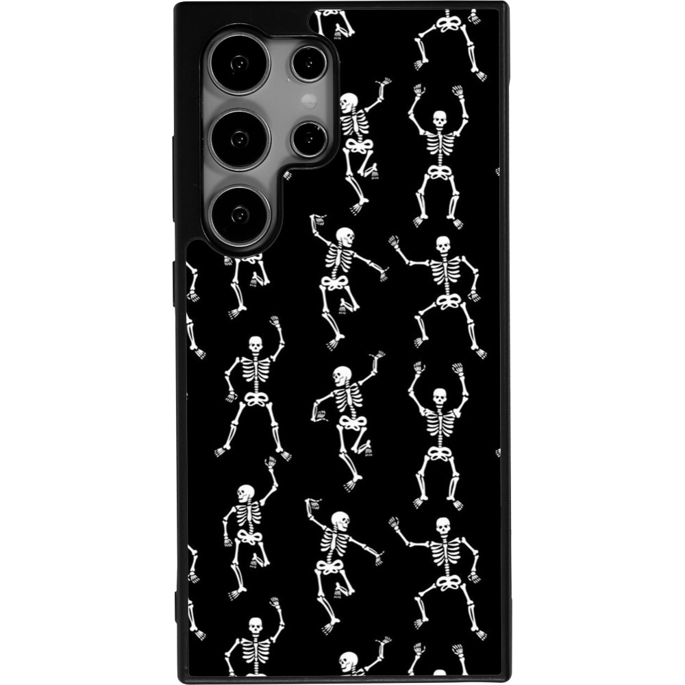 Coque Samsung Galaxy S24 Ultra - Silicone rigide noir Halloween 2024 dancing skeleton