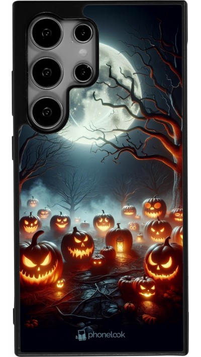 Coque Samsung Galaxy S24 Ultra - Silicone rigide noir Halloween 2024 Many Pumpkins