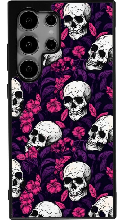 Coque Samsung Galaxy S24 Ultra - Silicone rigide noir Halloween 2024 romantic skulls