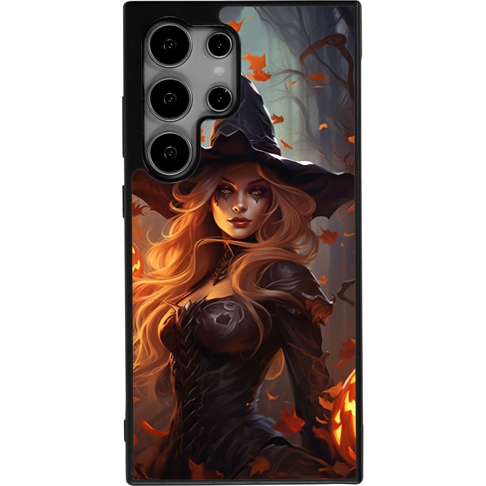 Coque Samsung Galaxy S24 Ultra - Silicone rigide noir Halloween 2024 sexy witch