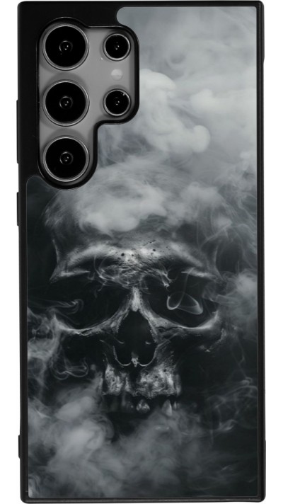 Coque Samsung Galaxy S24 Ultra - Silicone rigide noir Halloween 2024 smoky skull