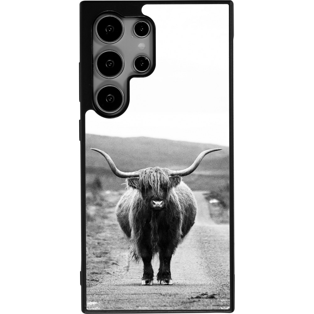 Coque Samsung Galaxy S24 Ultra - Silicone rigide noir Highland cattle