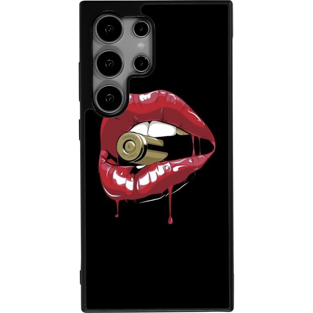 Coque Samsung Galaxy S24 Ultra - Silicone rigide noir Lips bullet