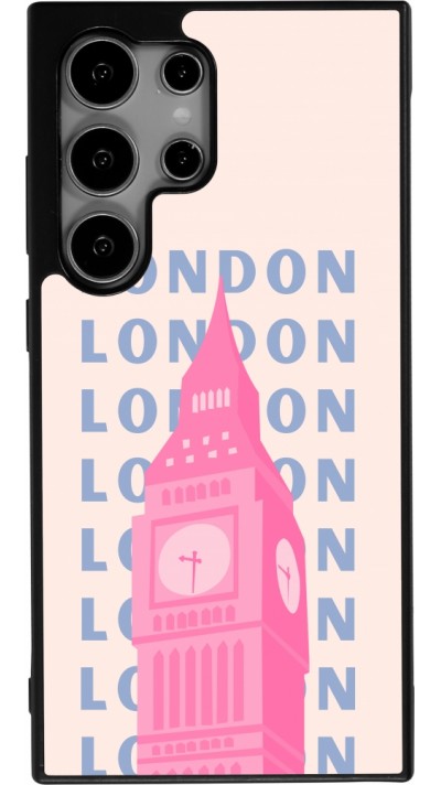 Coque Samsung Galaxy S24 Ultra - Silicone rigide noir London Pink Print