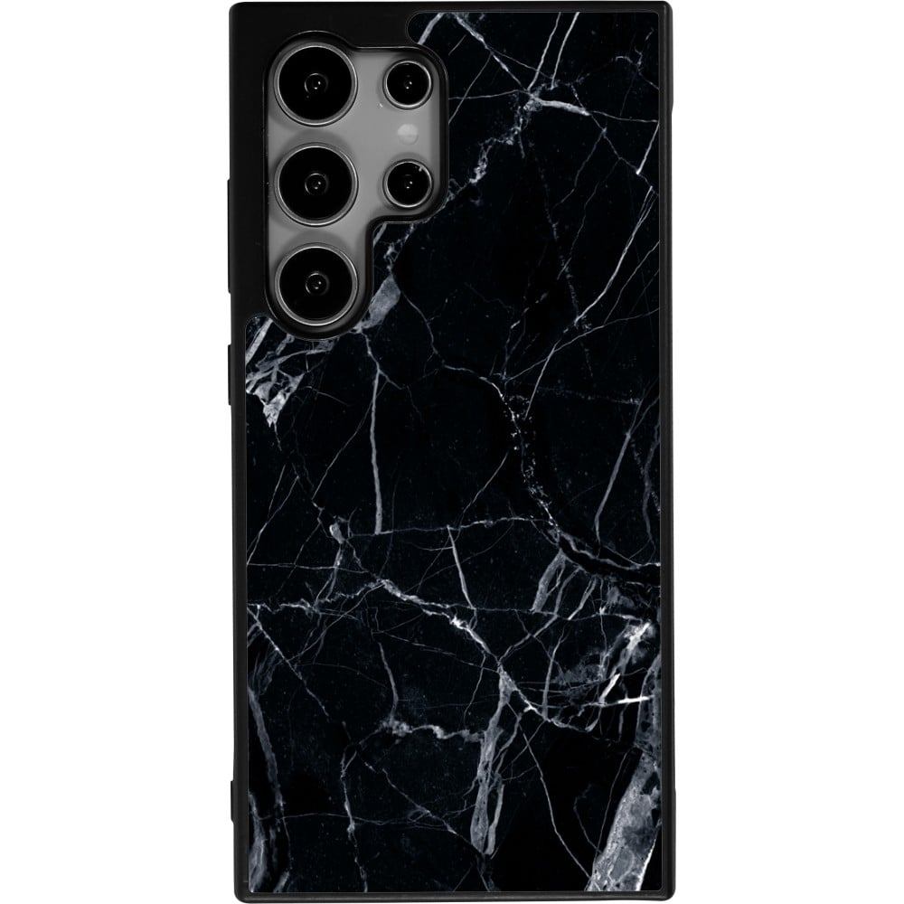 Coque Samsung Galaxy S24 Ultra - Silicone rigide noir Marble Black 01