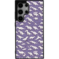 Samsung Galaxy S24 Ultra Case Hülle - Silikon schwarz Mini-Dino-Muster violett