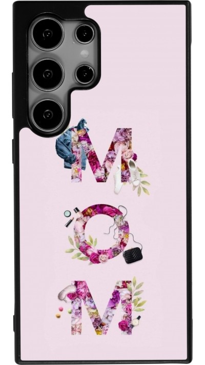 Coque Samsung Galaxy S24 Ultra - Silicone rigide noir Mom 2024 girly mom