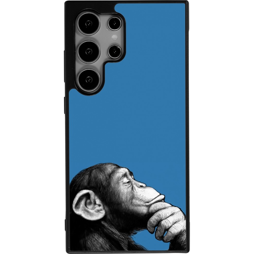 Coque Samsung Galaxy S24 Ultra - Silicone rigide noir Monkey Pop Art