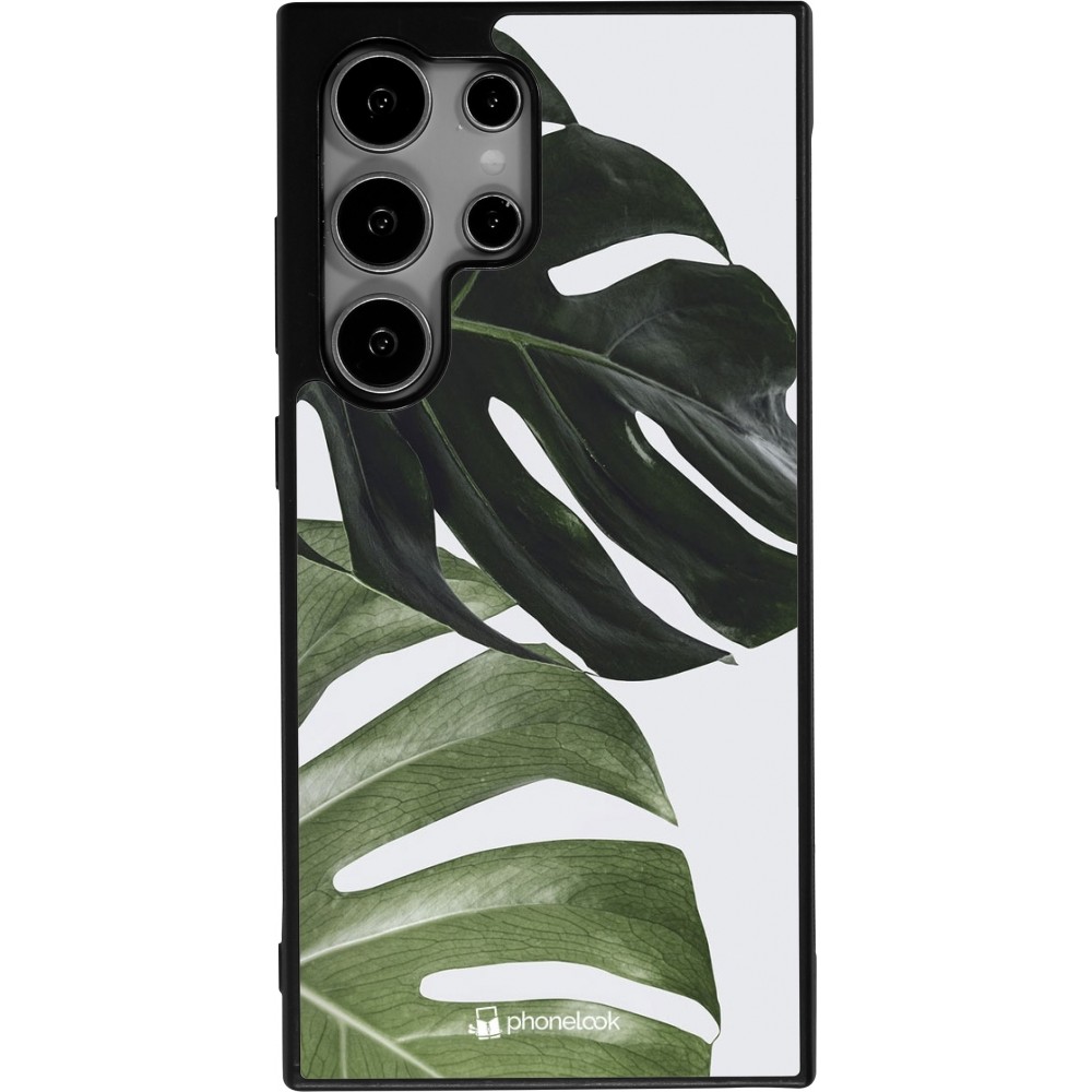 Samsung Galaxy S24 Ultra Case Hülle - Silikon schwarz Monstera Plant