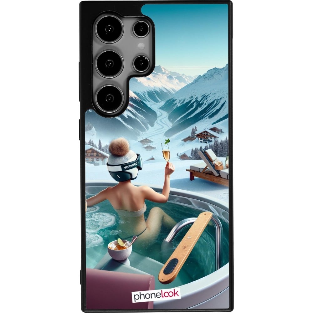 Coque Samsung Galaxy S24 Ultra - Silicone rigide noir Montagne Glamour Jacuzzi