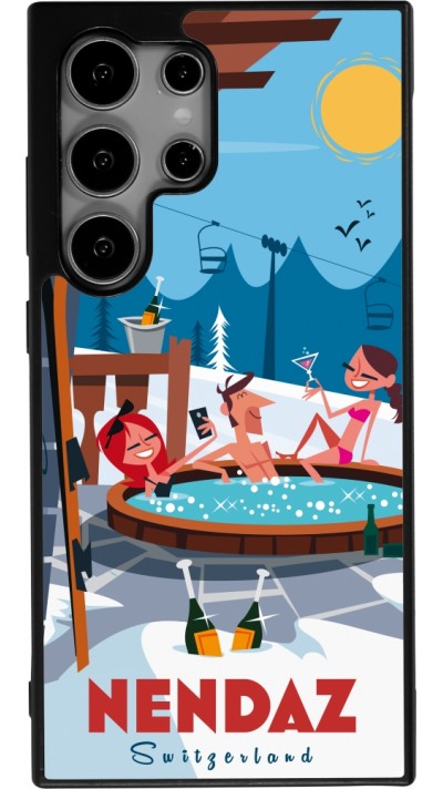 Coque Samsung Galaxy S24 Ultra - Silicone rigide noir Nendaz Mountain Jacuzzi