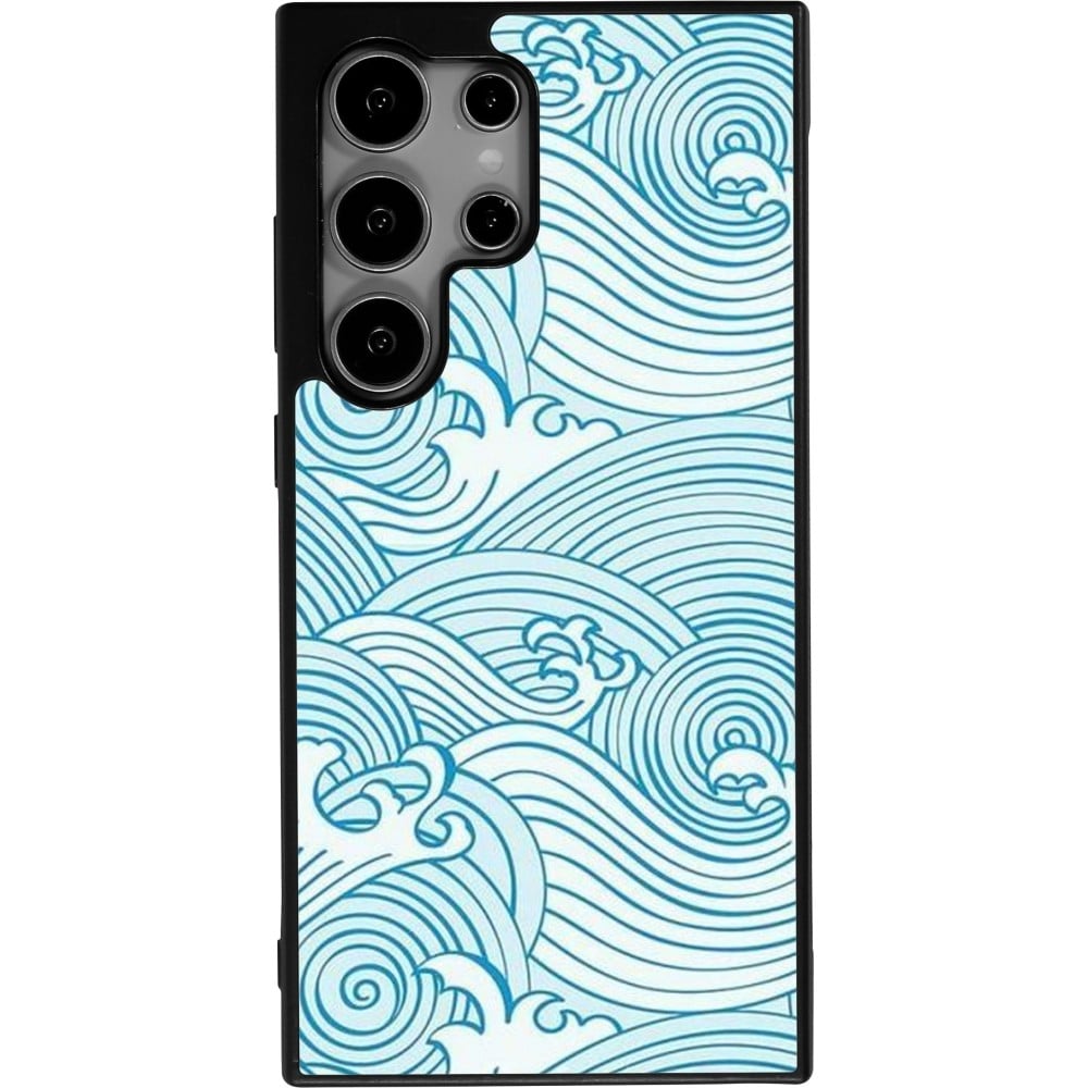 Coque Samsung Galaxy S24 Ultra - Silicone rigide noir Ocean Waves