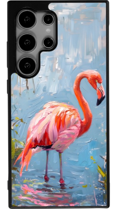 Coque Samsung Galaxy S24 Ultra - Silicone rigide noir Paint Flamingo