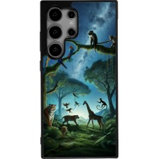 Coque Samsung Galaxy S24 Ultra - Silicone rigide noir Paradis des animaux exotiques