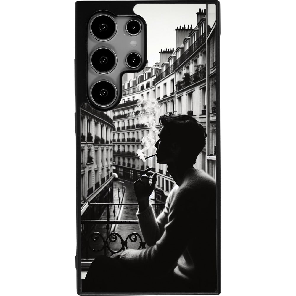 Coque Samsung Galaxy S24 Ultra - Silicone rigide noir Parisian Smoker