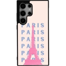 Coque Samsung Galaxy S24 Ultra - Silicone rigide noir Paris Pink Print