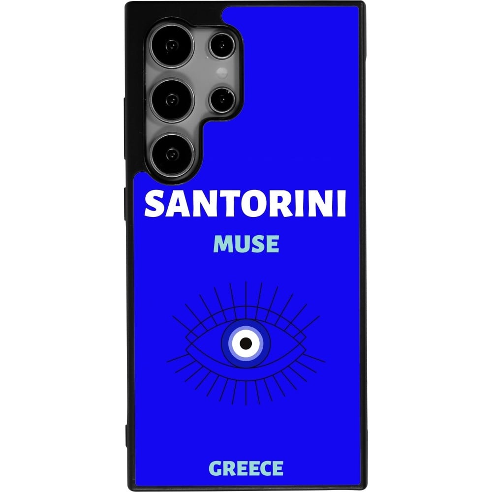 Coque Samsung Galaxy S24 Ultra - Silicone rigide noir Pop Summer Destination Santorini