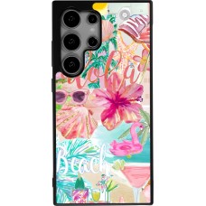 Coque Samsung Galaxy S24 Ultra - Silicone rigide noir Preppy Collage Aloha