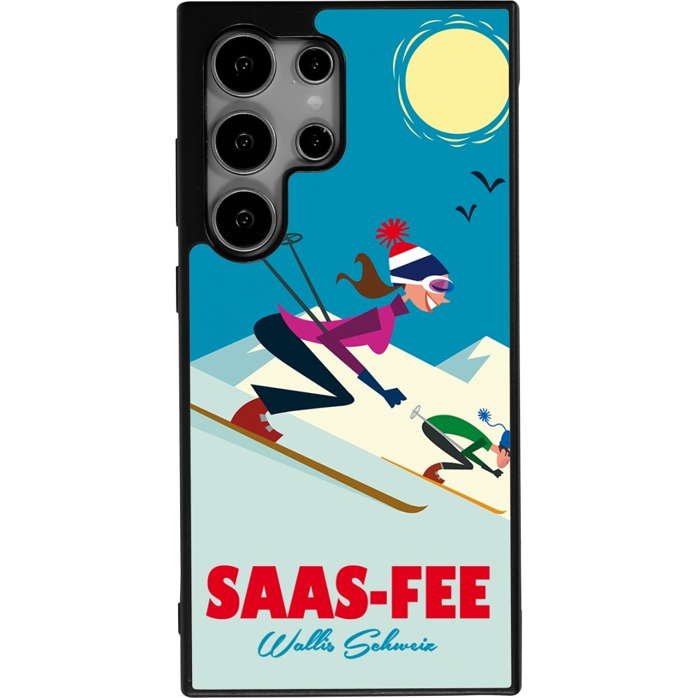 Coque Samsung Galaxy S24 Ultra - Silicone rigide noir Saas-Fee Ski Downhill