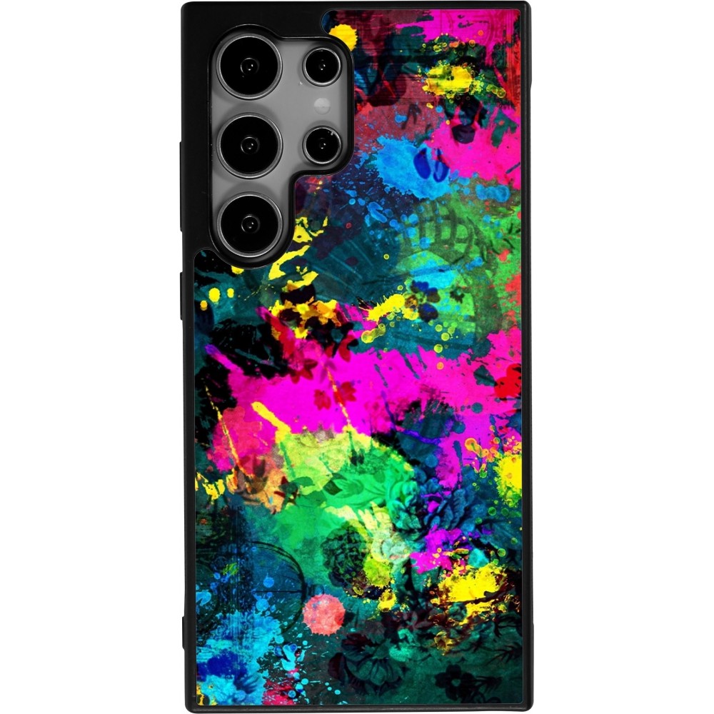 Coque Samsung Galaxy S24 Ultra - Silicone rigide noir Splash paint