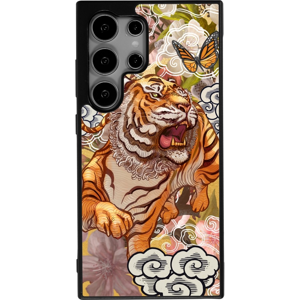 Coque Samsung Galaxy S24 Ultra - Silicone rigide noir Spring 23 japanese tiger