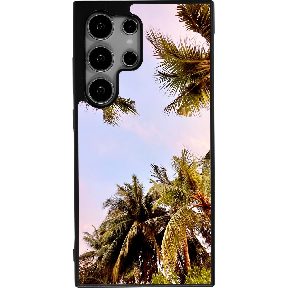 Coque Samsung Galaxy S24 Ultra - Silicone rigide noir Summer 2023 palm tree vibe