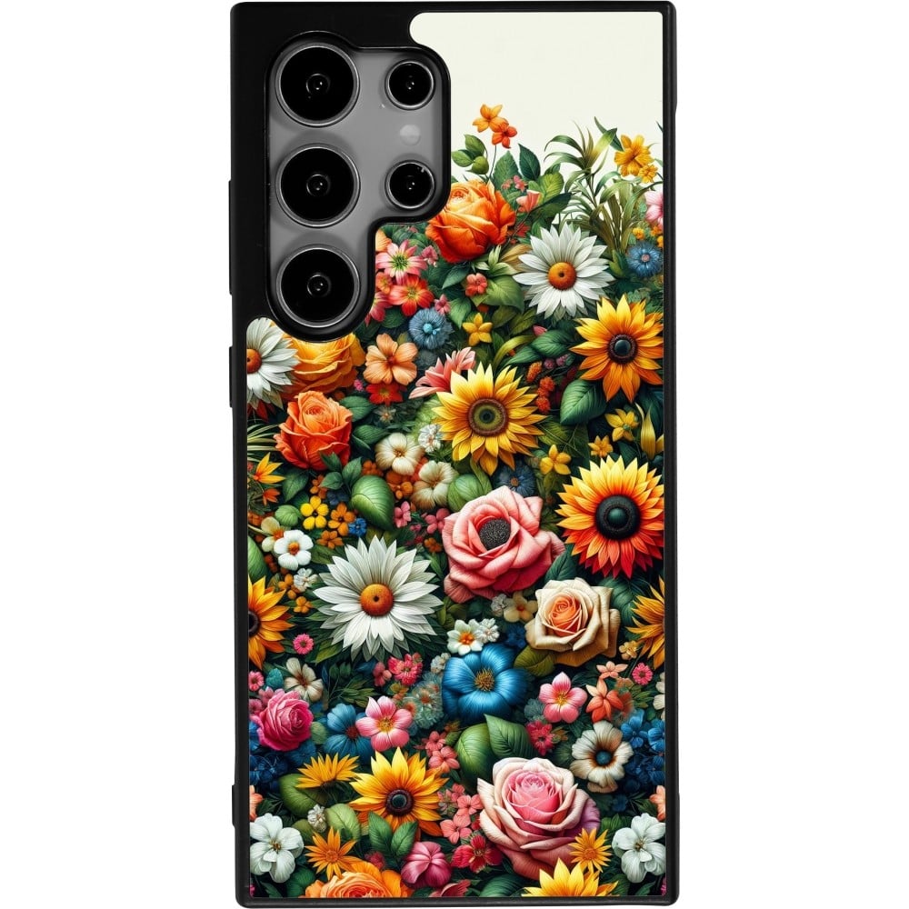 Coque Samsung Galaxy S24 Ultra - Silicone rigide noir Summer Floral Pattern