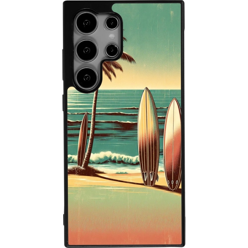 Coque Samsung Galaxy S24 Ultra - Silicone rigide noir Surf Paradise