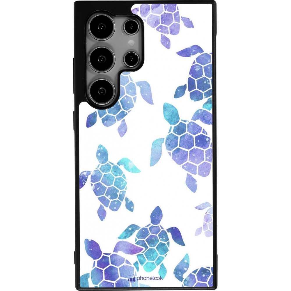 Coque Samsung Galaxy S24 Ultra - Silicone rigide noir Turtles pattern watercolor