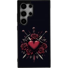 Coque Samsung Galaxy S24 Ultra - Silicone rigide noir Valentine 2024 gothic love