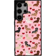 Coque Samsung Galaxy S24 Ultra - Silicone rigide noir Valentine 2024 puppy love