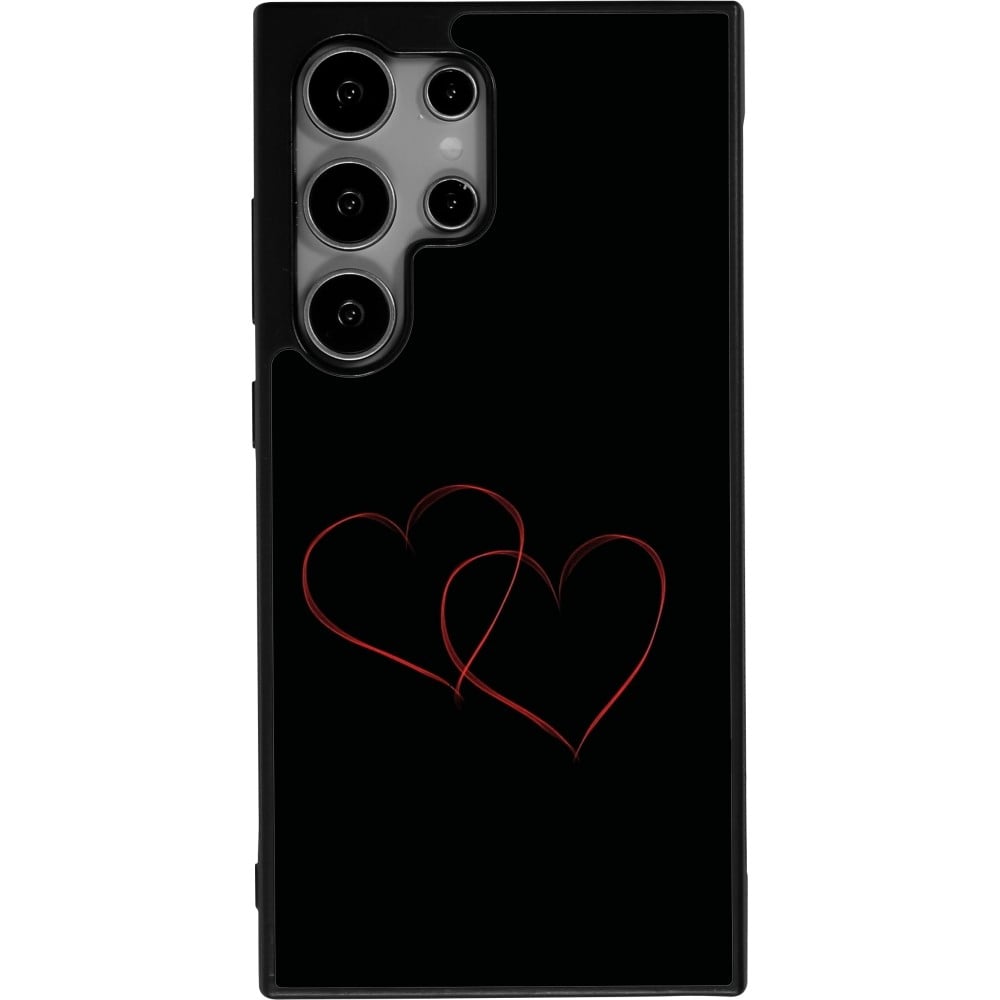 Coque Samsung Galaxy S24 Ultra - Silicone rigide noir Valentine 2023 attached heart