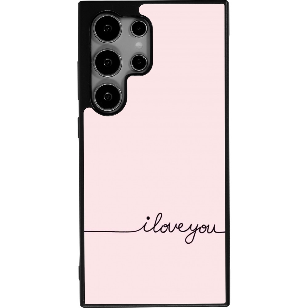 Coque Samsung Galaxy S24 Ultra - Silicone rigide noir Valentine 2023 i love you writing