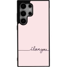 Coque Samsung Galaxy S24 Ultra - Silicone rigide noir Valentine 2023 i love you writing