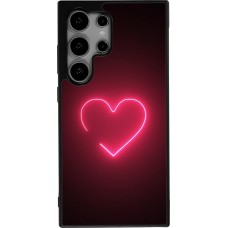 Coque Samsung Galaxy S24 Ultra - Silicone rigide noir Valentine 2023 single neon heart