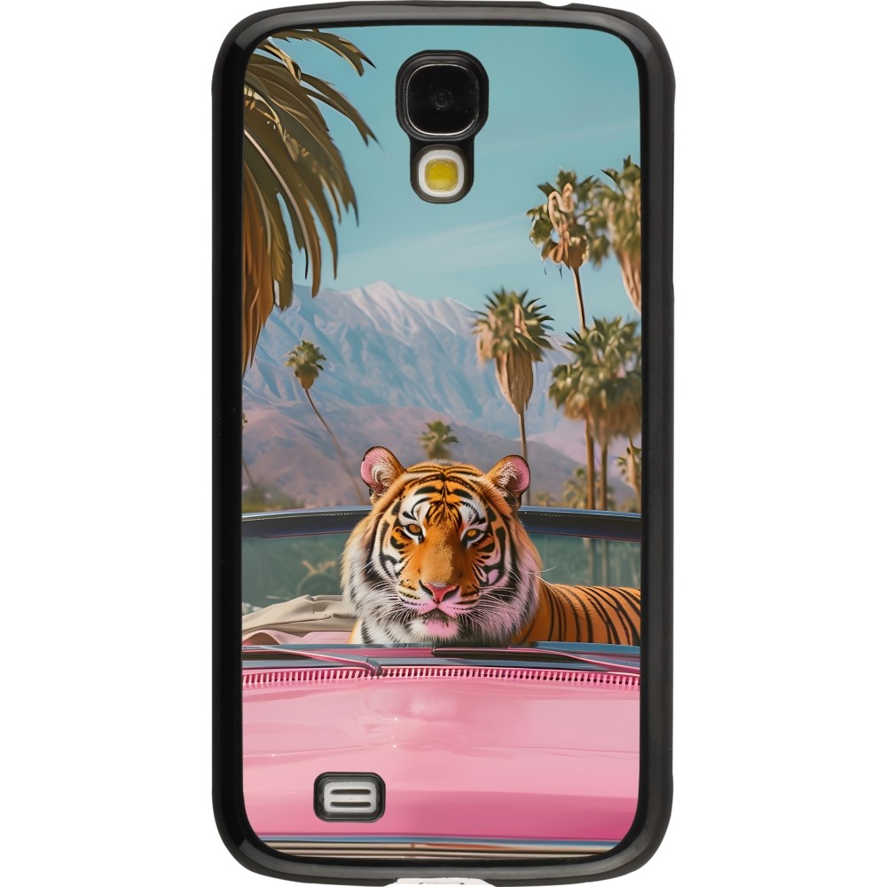 Coque Samsung Galaxy S4 - Tigre voiture rose