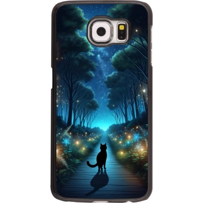 Coque Samsung Galaxy S6 - Chat noir promenade