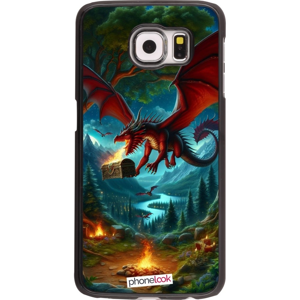 Coque Samsung Galaxy S6 - Dragon Volant Forêt Trésor