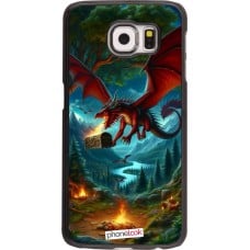 Coque Samsung Galaxy S6 - Dragon Volant Forêt Trésor