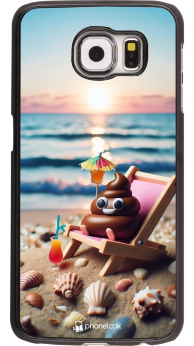 Coque Samsung Galaxy S6 - Emoji caca sur chaise longue