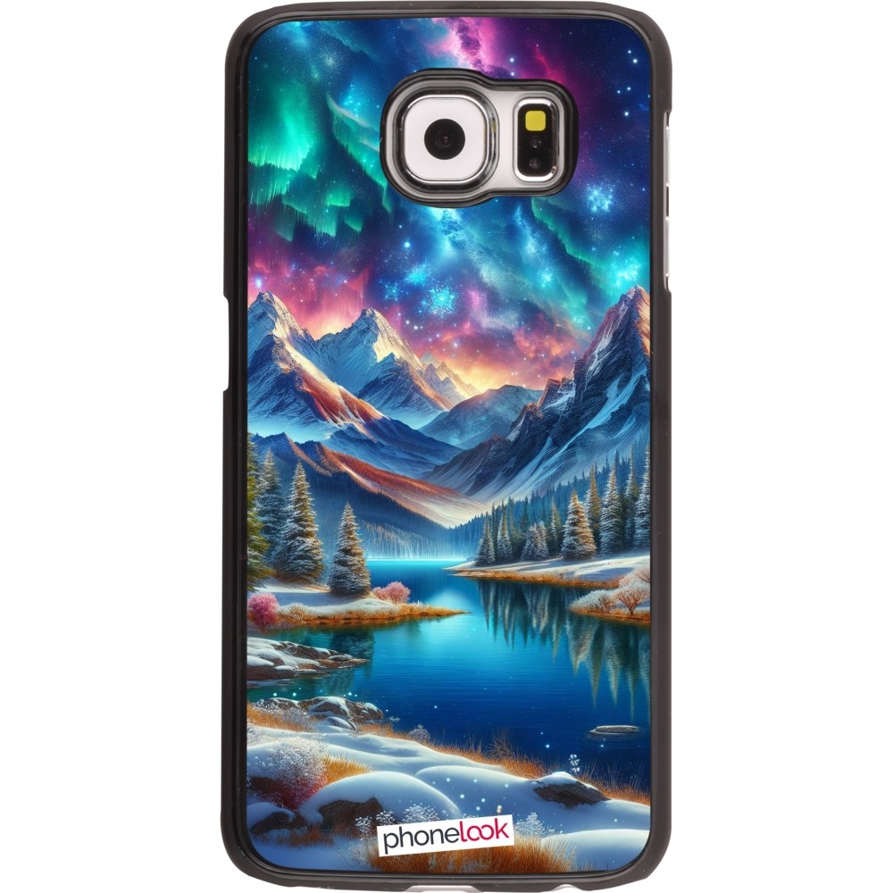 Coque Samsung Galaxy S6 - Fantasy Mountain Lake Sky Stars