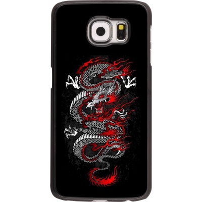 Coque Samsung Galaxy S6 - Japanese style Dragon Tattoo Red Black