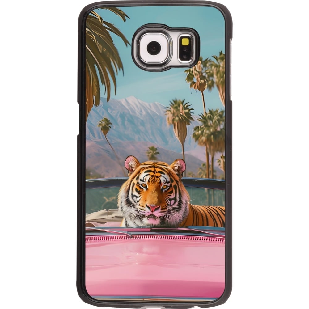 Coque Samsung Galaxy S6 - Tigre voiture rose