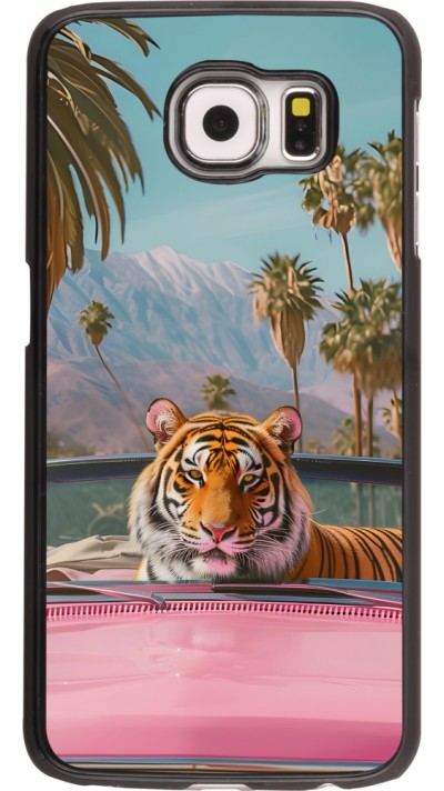 Coque Samsung Galaxy S6 - Tigre voiture rose