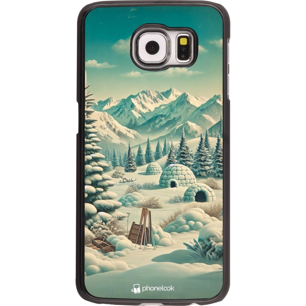 Coque Samsung Galaxy S6 - Vintage Snowy Mountain Igloo