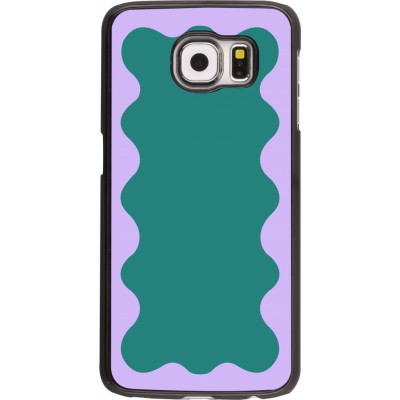 Coque Samsung Galaxy S6 - Wavy Rectangle Green Purple