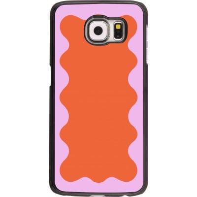 Coque Samsung Galaxy S6 - Wavy Rectangle Orange Pink