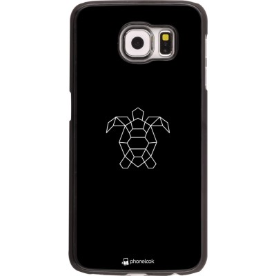 Coque Samsung Galaxy S6 edge - Turtles lines on black